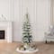 6ft. Pre-Lit Flocked Arctic Fir Pencil Artificial Christmas Tree, Warm White LED Lights